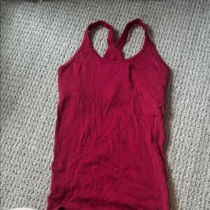 Lululemon Athletica Red Ribbed Tank Top